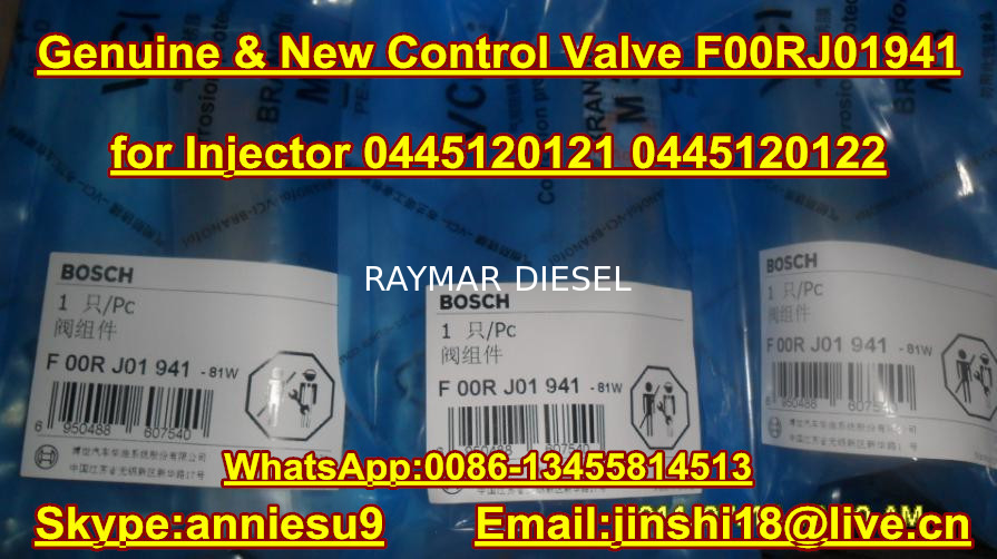 Bosch Genuine & New Common Rail Injector Control Valve F00RJ01941 for Injector 0445120121