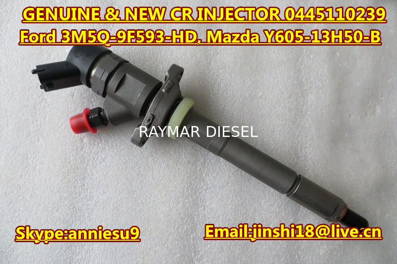 Bosch Genuine Common Rail Injector 0445110239 for Ford 3M5Q-9F593-HD, Mazda Y605-13H50-B