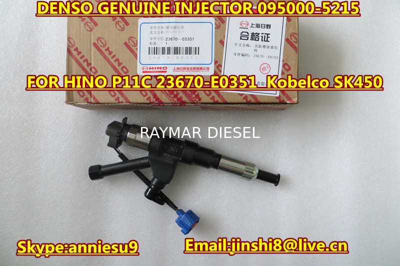 Denso Genuine Common Rail Injector 095000-5215  for HINO P11C 23670-E0351  Kobelco SK450
