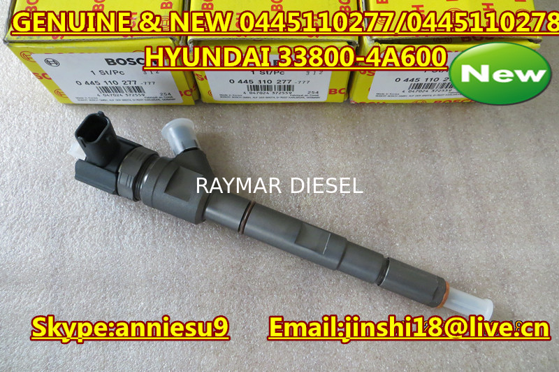Bosch Genuine & New Common Rail Injector 0445110277 0445110278 for HYUNDAI 33800-4A600