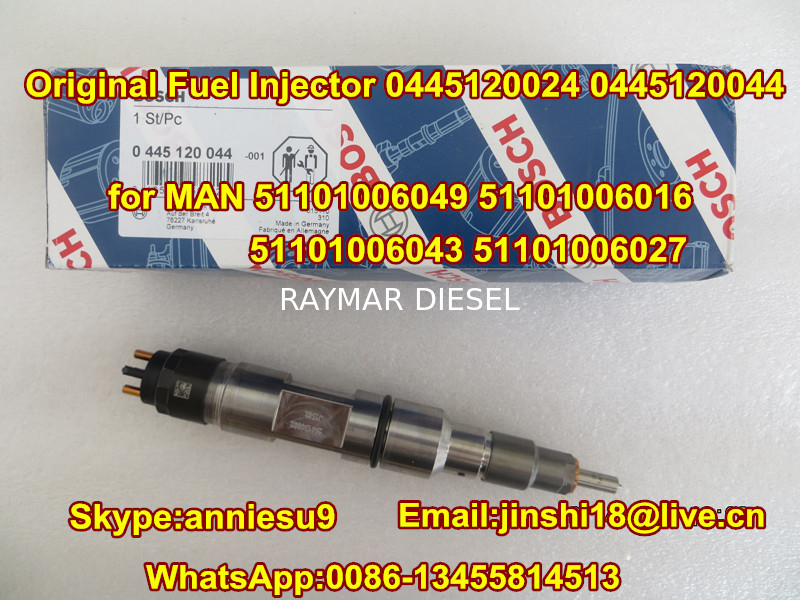 Bosch Original Common Rail Injector 0445120024 0445120044 for MAN 51101006049 51101006016