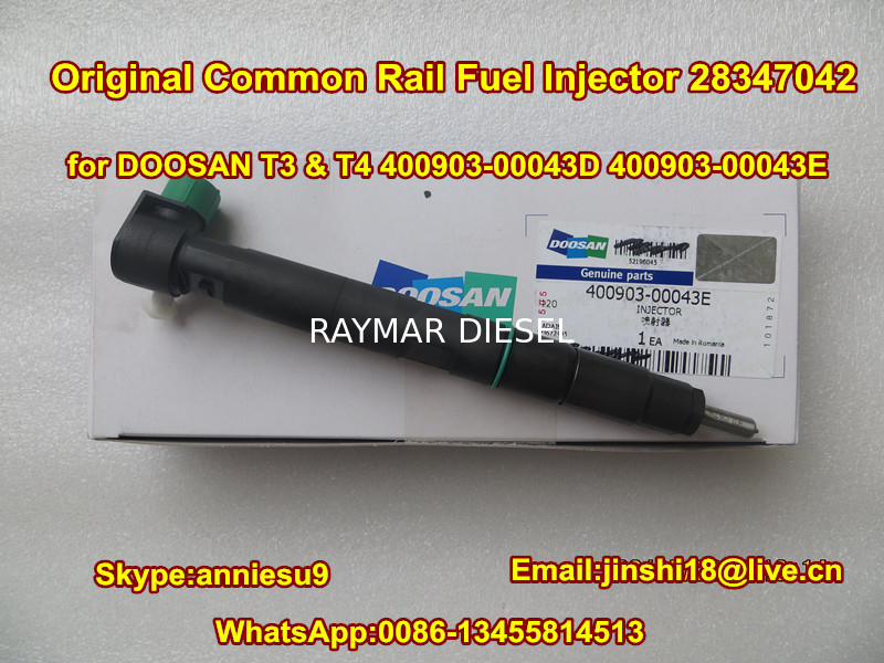 Delphi Common Rail Injector 28347042, used for DOOSAN T3 & T4 400903-00043D, 400903-00043E