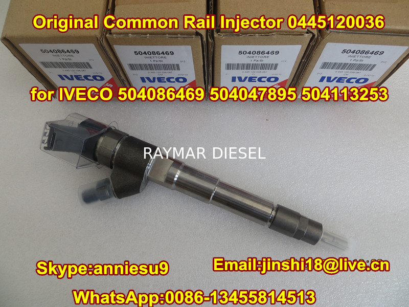 Bosch Original Common Rail Injector 0445120036 for IVECO 504086469 504047895 504113253