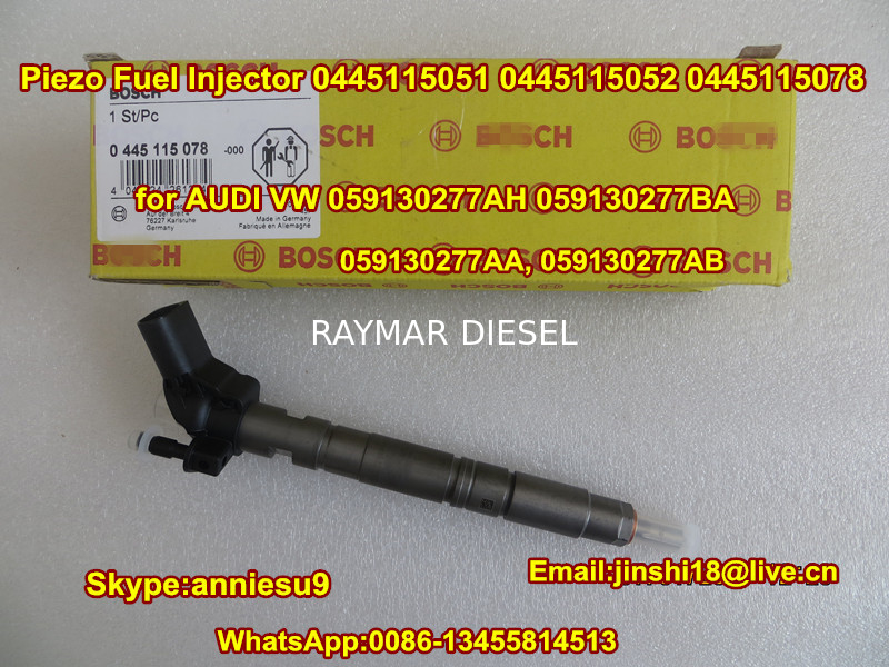 Bosch Piezo Injector 0445115051 0445115052 0445115078 for AUDI VW 059130277AH 059130277BA