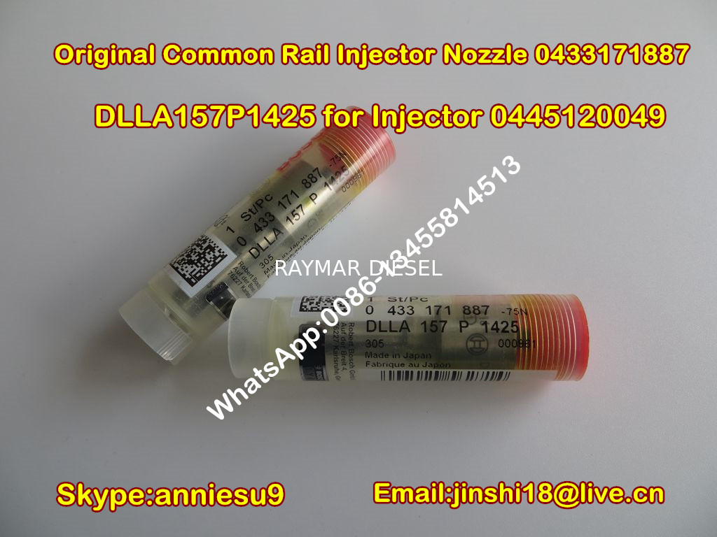 Bosch Original Common Rail Injector Nozzle DLLA157P1425 0433171887 for Injector 0445120049