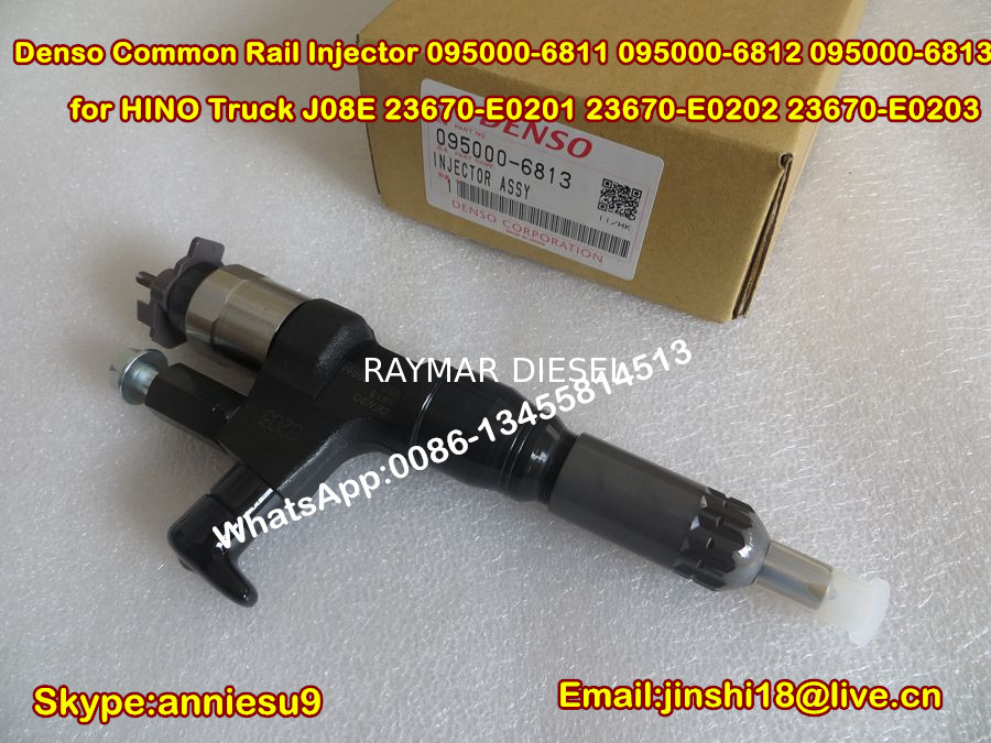 Denso Common Rail Injector 095000-6811 095000-6812 095000-6813 for HINO Truck J08E 23670-E