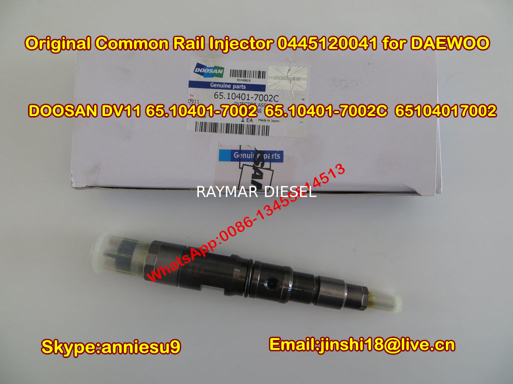 Bosch Genuine Common Rail Injector 0445120041 for DAEWOO DOOSAN DV11 65.10401-7002 65.1040