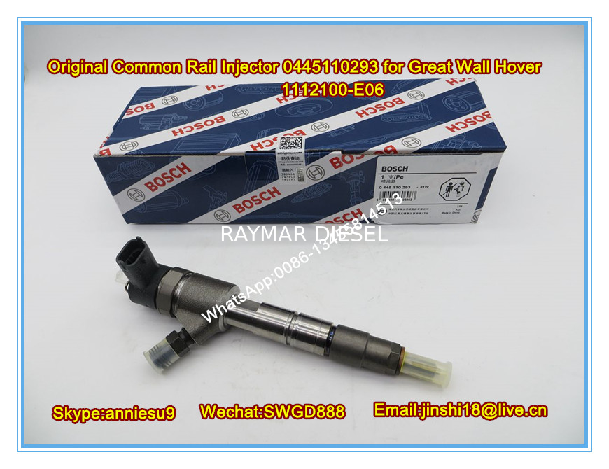 Bosch Original Common Rail Fuel Injector 0445110293 / 1112100-E06 for Great Wall