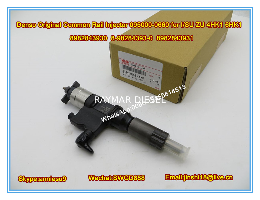 Denso Original Common Rail Injector 095000-0660 for ISUZU 4HK1 6HK1 8982843930 8-9828439