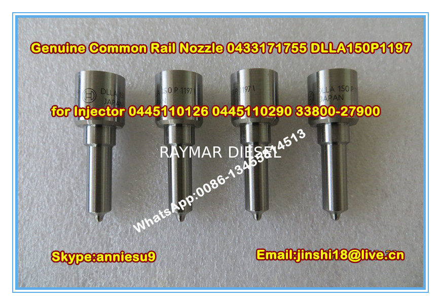 Genuine Common Rail Nozzle 0433171755 DLLA150P1197 for Injector 0445110126 0445110290 3380