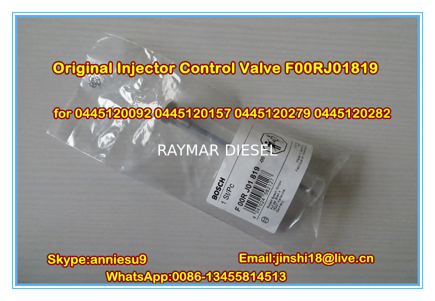 Bosch Common Rail Injector Control Valve F00RJ01819 for 0445120092, 0445120157, 0445120279