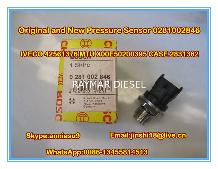 Bosch Original and Brand New Pressure Sensor 0281002846 for IVECO 42561376 MTU X00E5020039